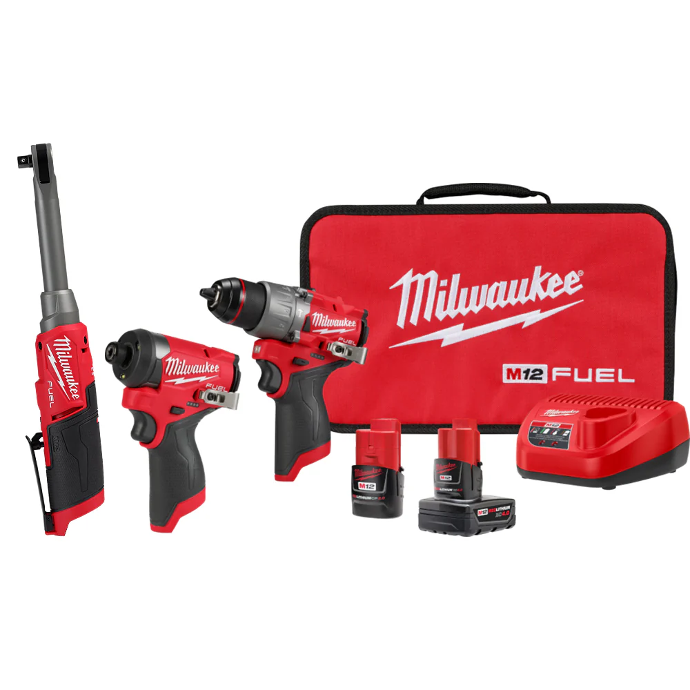 3497-22RAT M12 FUEL 12V Cordless 2 Tool Combo Kit w/ 3/8" Ratchet