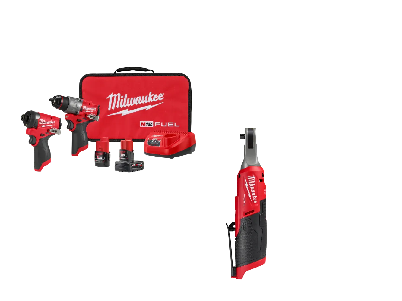 3497-22HSR M12 FUEL 12V 2-Tool Combo Kit w/ M12 1/4" Ratchet
