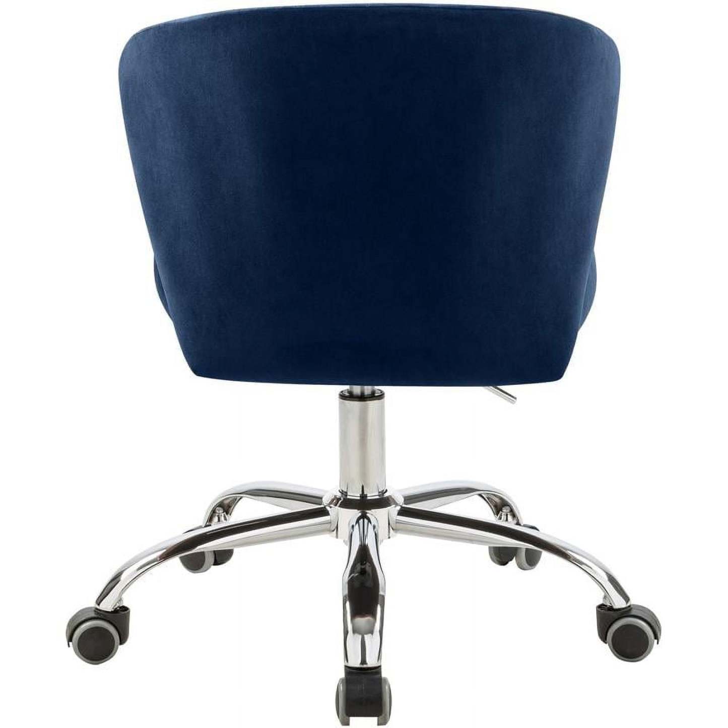 Meridian Furniture Finley Swivel Adjustable Black Velvet and Chrome Office Chair