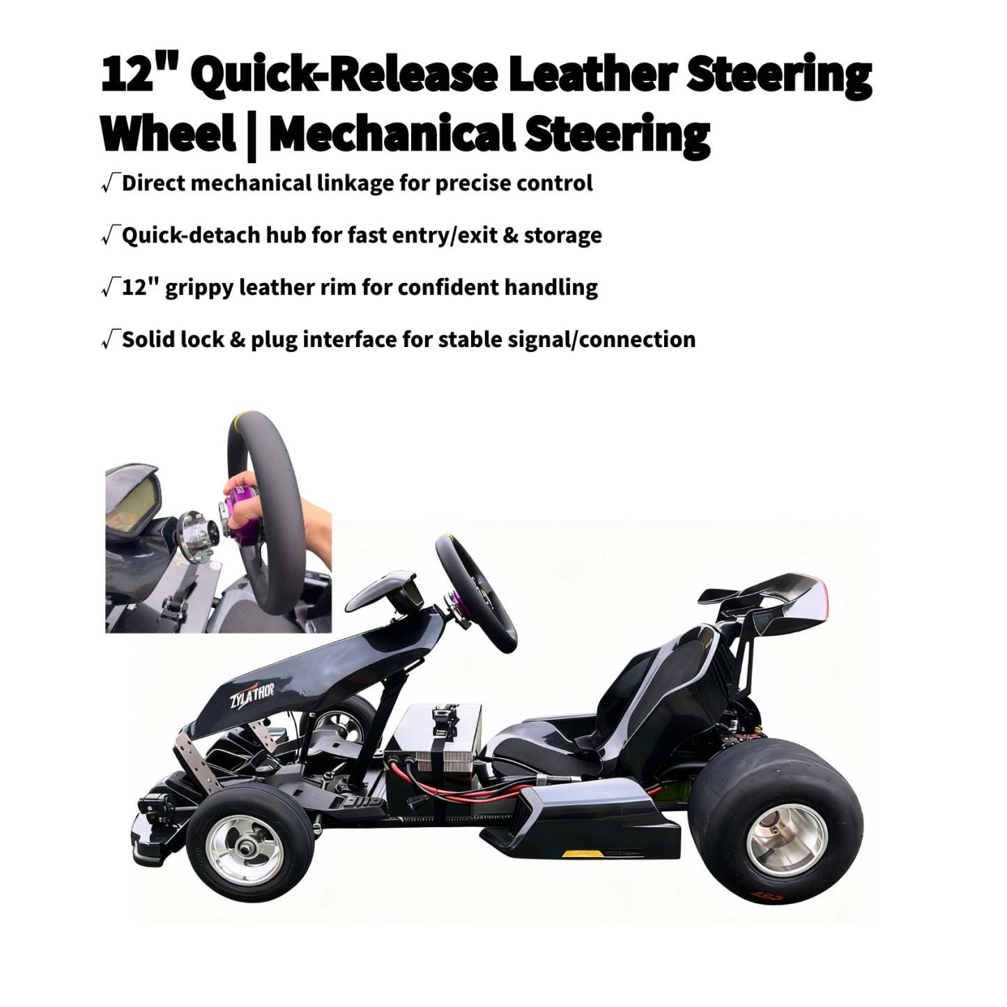 Zyliathor 3000W Mid-Mount Electric Racing Go-Kart