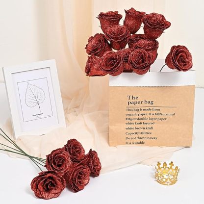 Glitter Rose Bouquet Couple Glitter Everlasting Rose Bouquet (Never Wither)