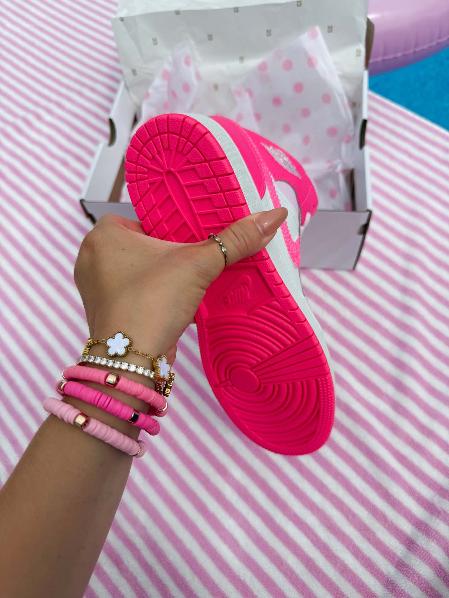 Bubblegum Barbie Pink Swarovski Women’s Air Jordan 1 Mid Shoes