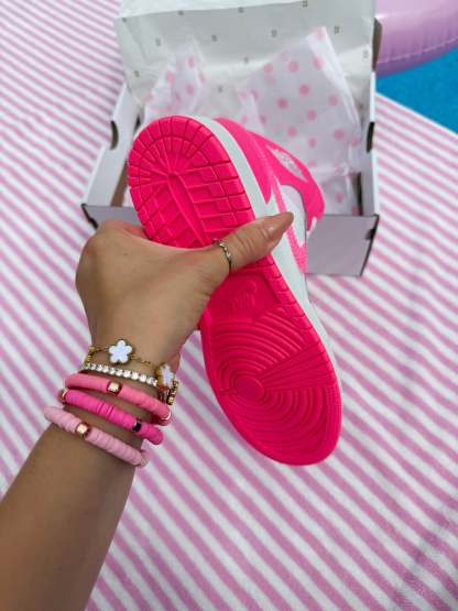 Bubblegum Barbie Pink Swarovski Women’s Air Jordan 1 Mid Shoes