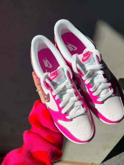 Hot Pink Swarovski Womens Nike Dunk Shoes