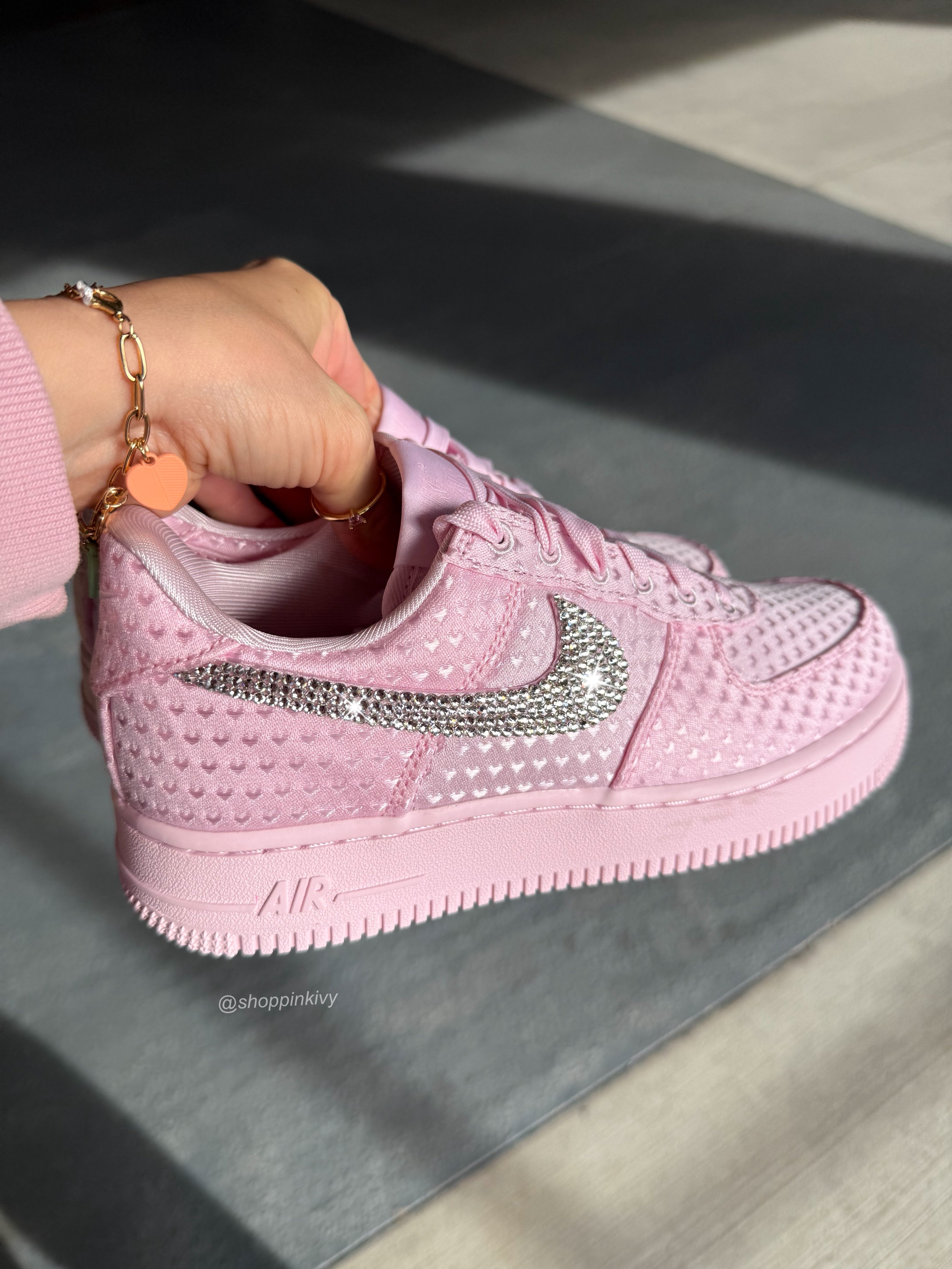 Special Edition Valentine’s Pink Hearts Swarovski Nike Air Force 1