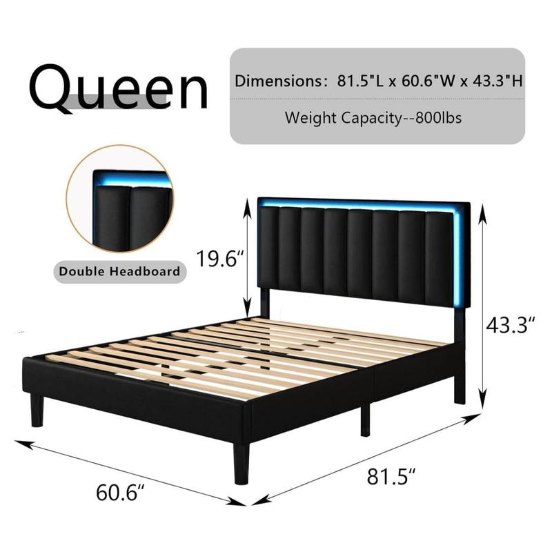 HOMBCK Led Bed Frame