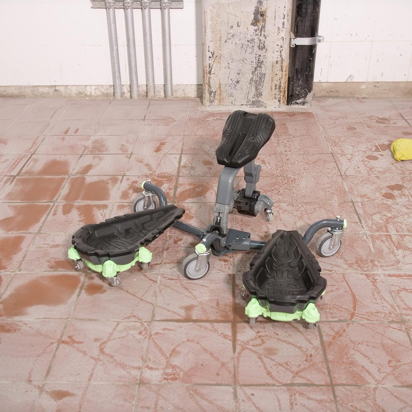 Rolling Knee Pads - Durable Ergonomic Mobile Knee Pads with Seat - 360° Turning Capability, Supports 360 lbs, Compactable, Optimal for any Floor Job