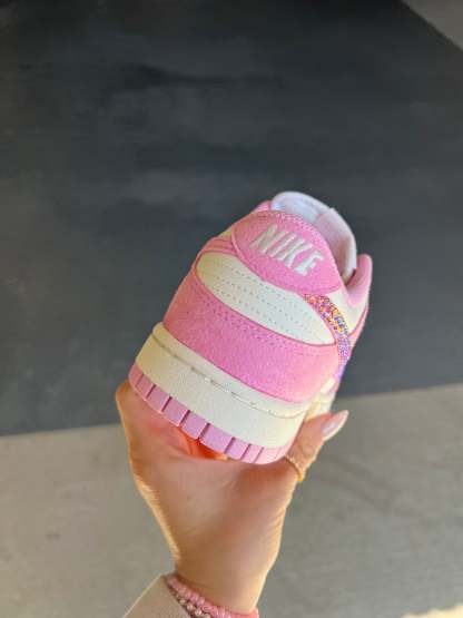 Pink Suede Swarovski Womens Nike Dunk Shoes