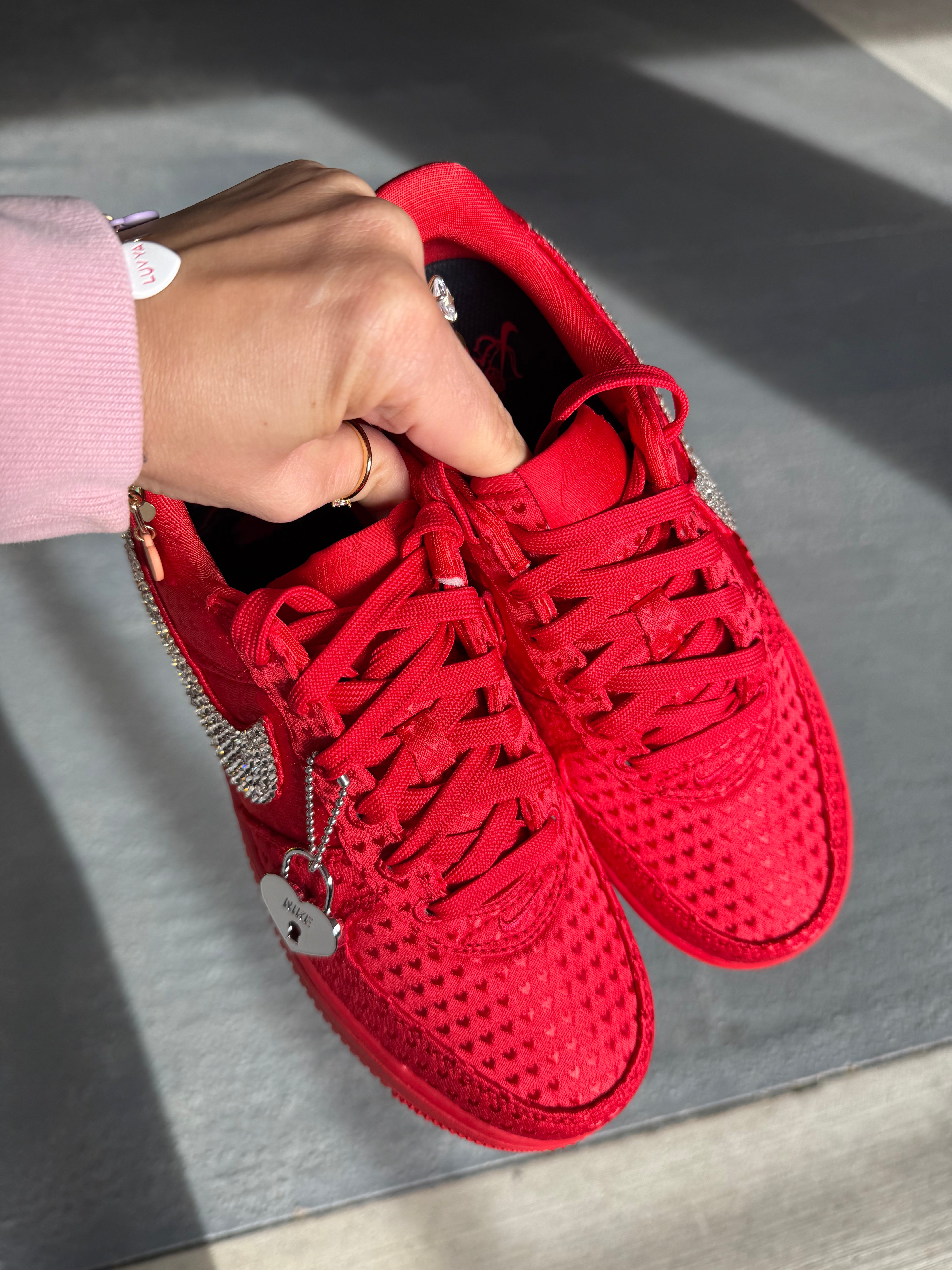 Special Edition Valentine’s Red Hearts Swarovski Nike Air Force 1
