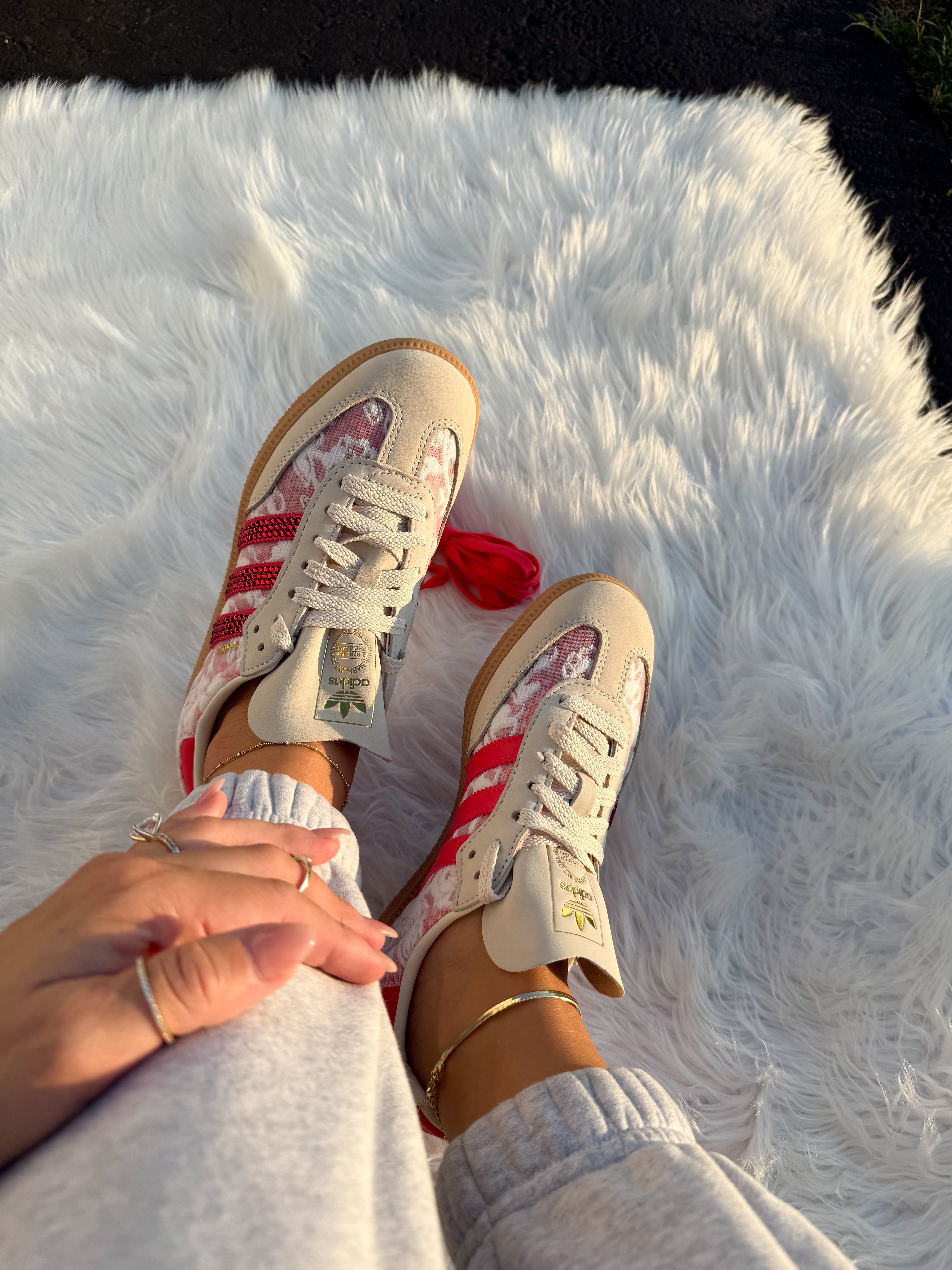 Lace Red Swarovski Adidas Original Samba OG