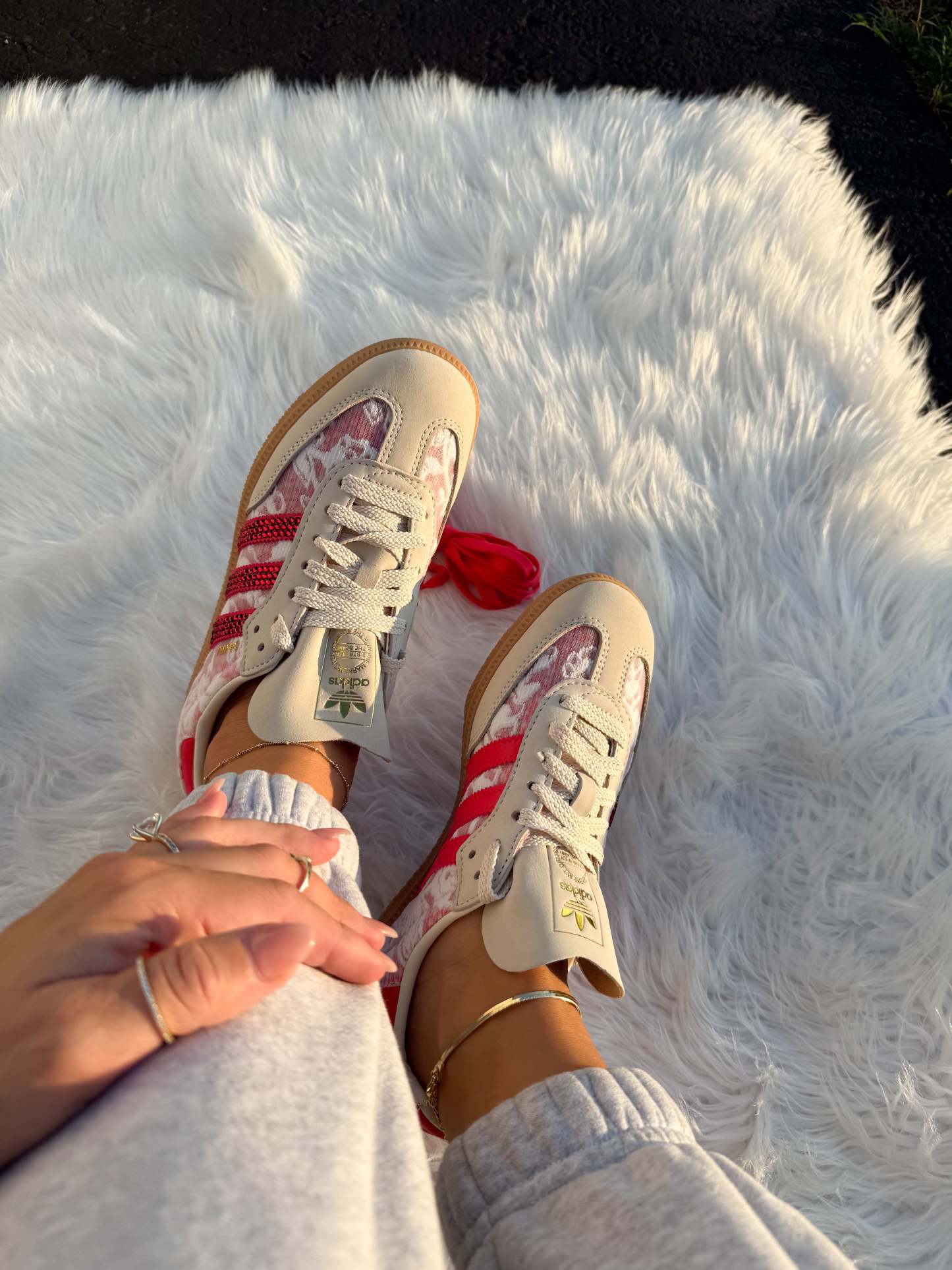 Lace Red Swarovski Adidas Original Samba OG