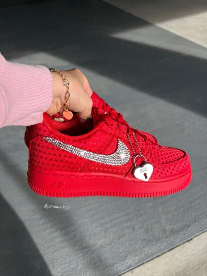 Special Edition Valentine’s Red Hearts Swarovski Nike Air Force 1