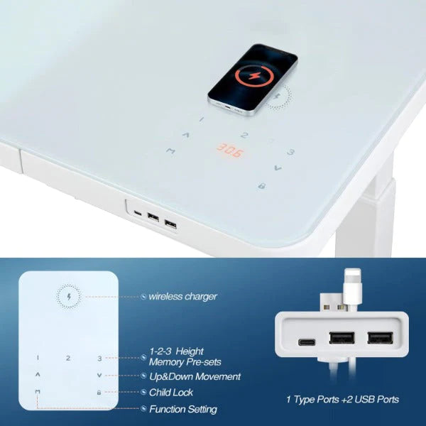 Computer Desk with Touch Control -QuickDeal™