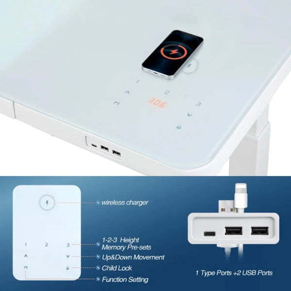 Computer Desk with Touch Control -QuickDeal™