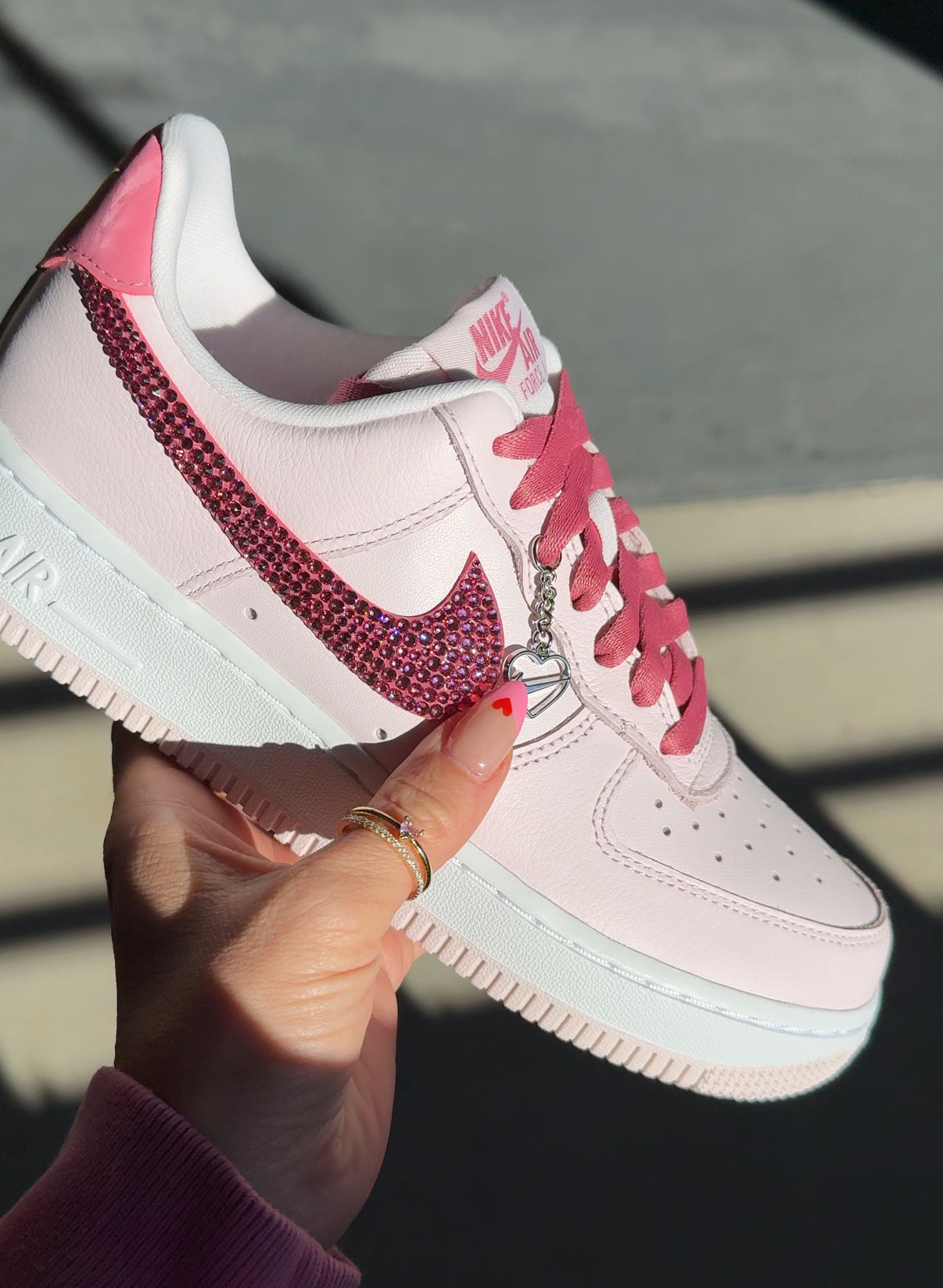 Valentine’s Heart Charm Swarovski Nike Air Force 1