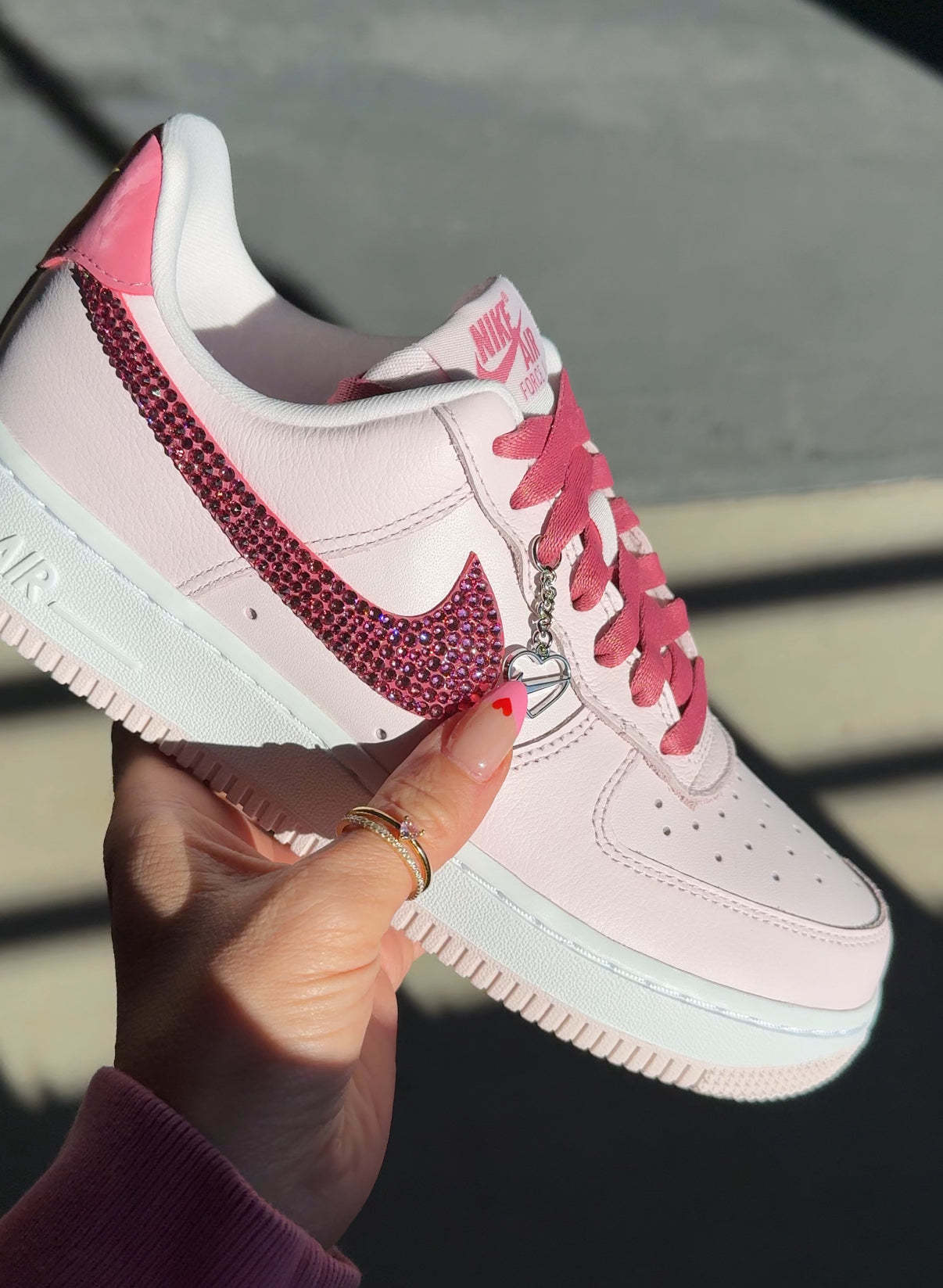 Valentine’s Heart Charm Swarovski Nike Air Force 1