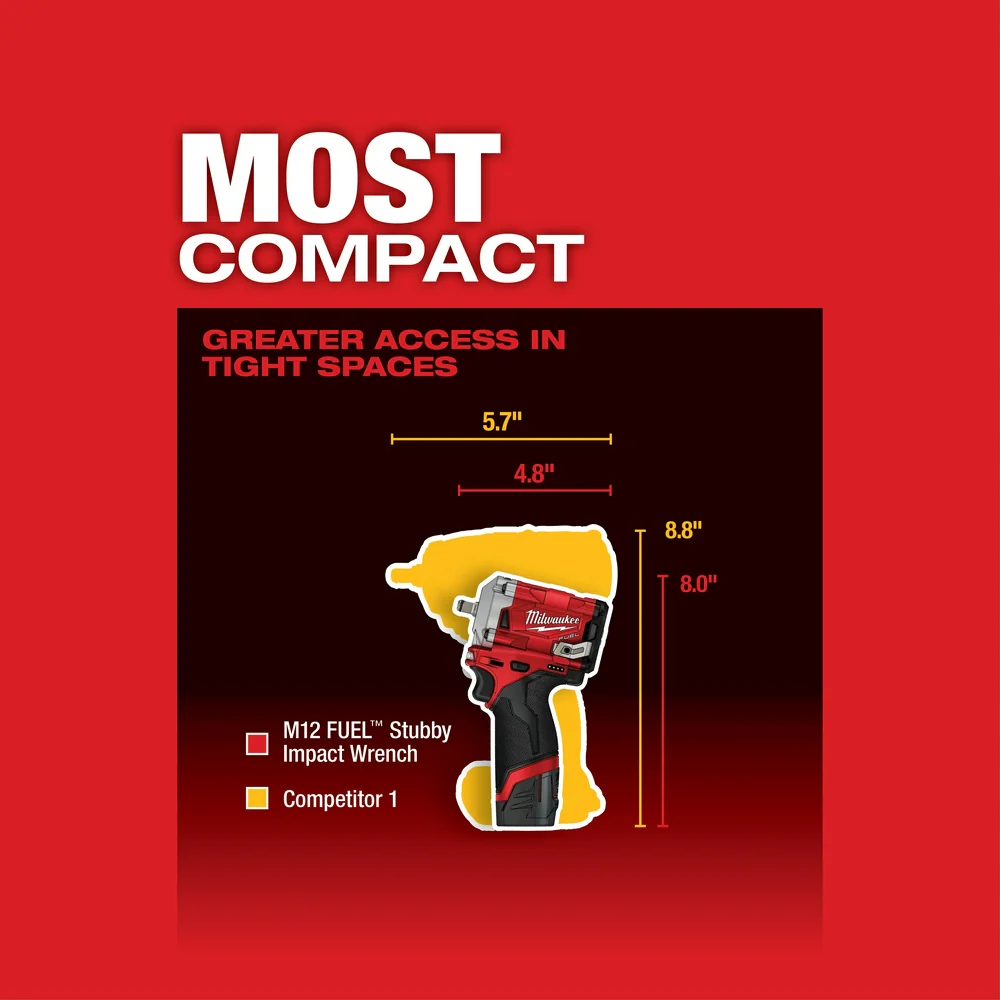 3497-22SIW M12 FUEL 12V 2-Tool Combo Kit w/ 3/8" Stubby Impact Wrench
