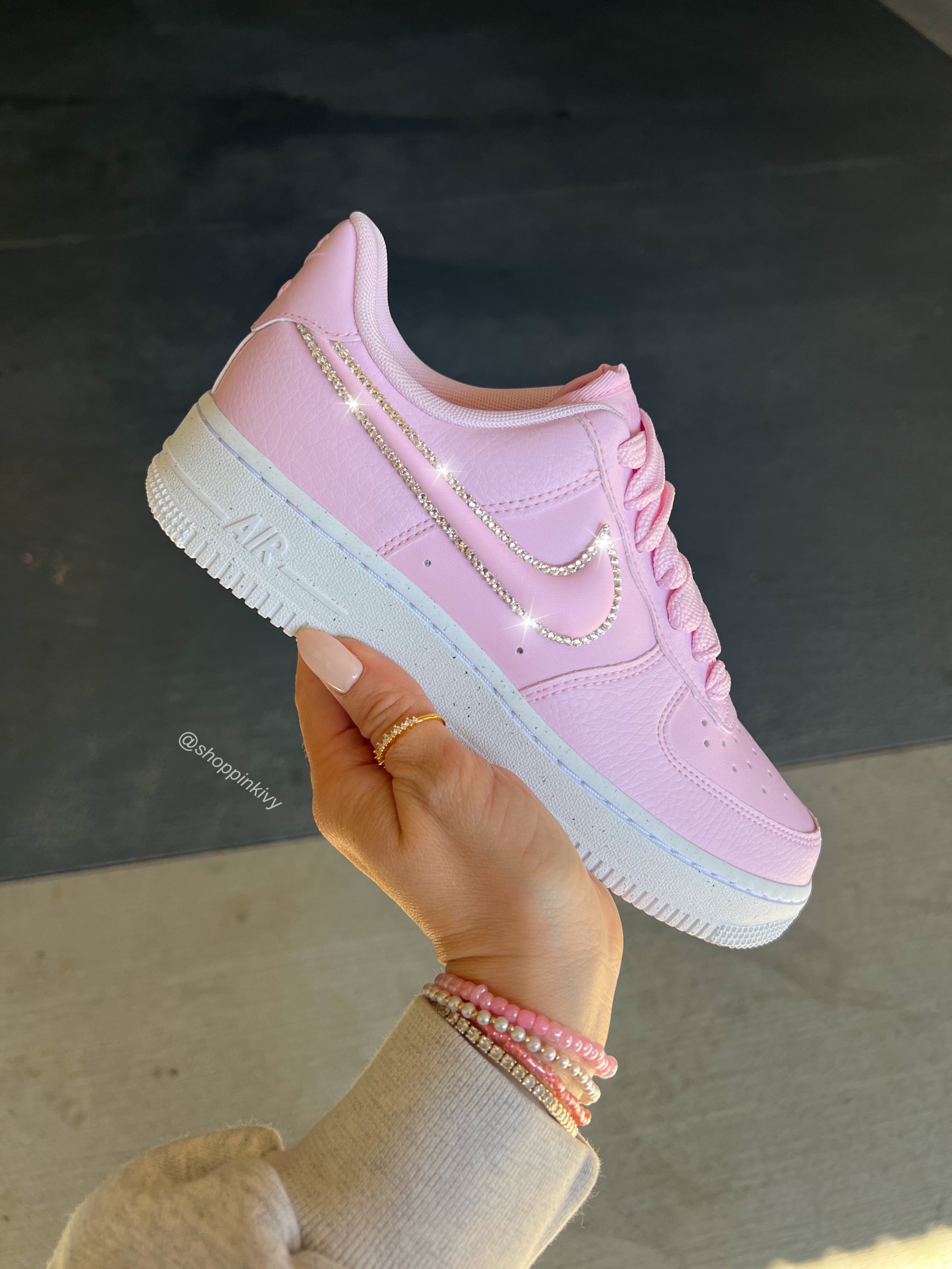 Pink Swarovski Outlined Nike Air Force 1