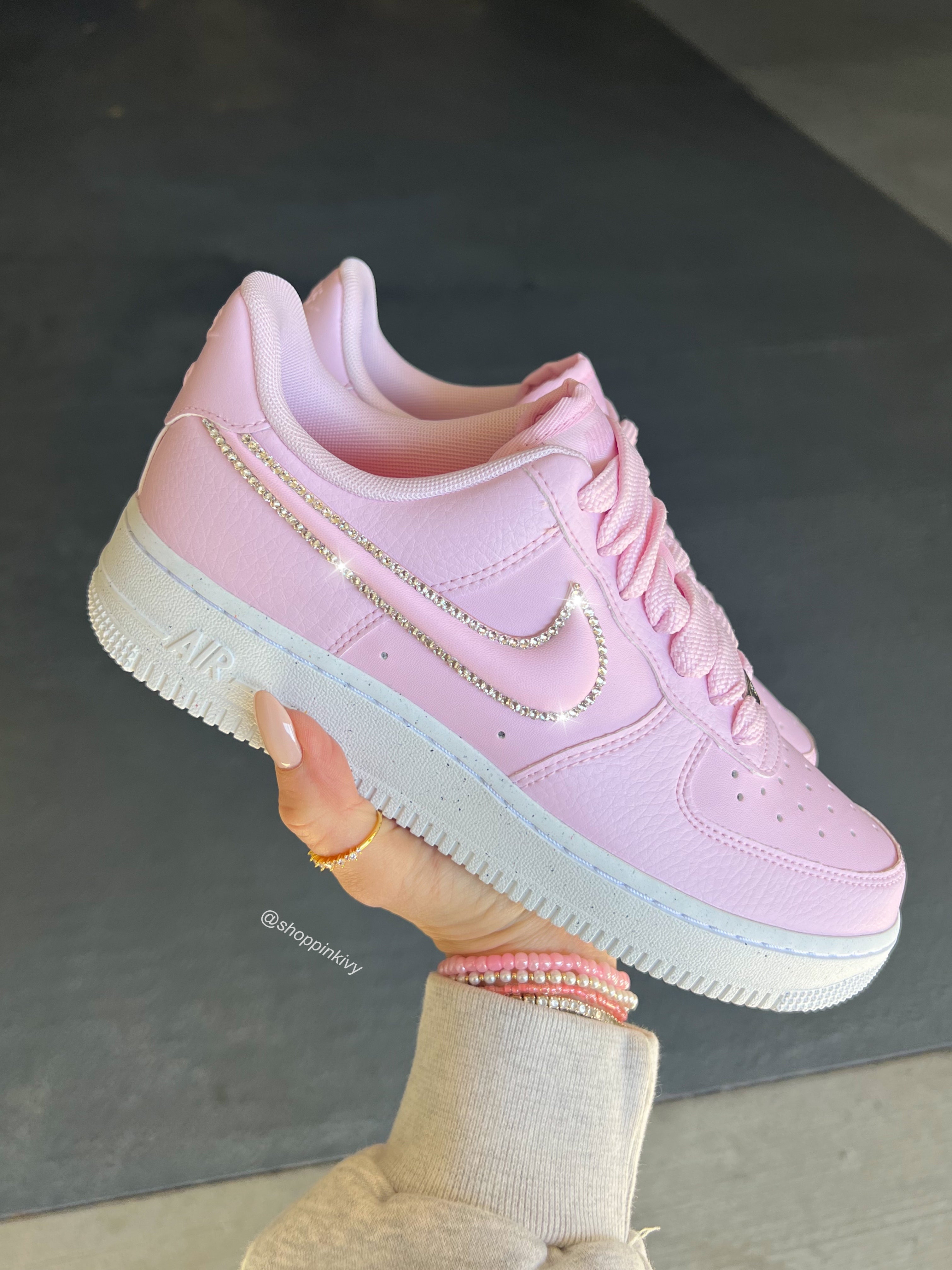 Pink Swarovski Outlined Nike Air Force 1