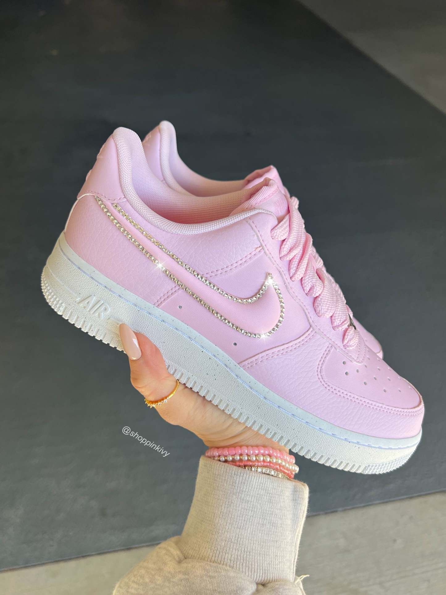 Pink Swarovski Outlined Nike Air Force 1