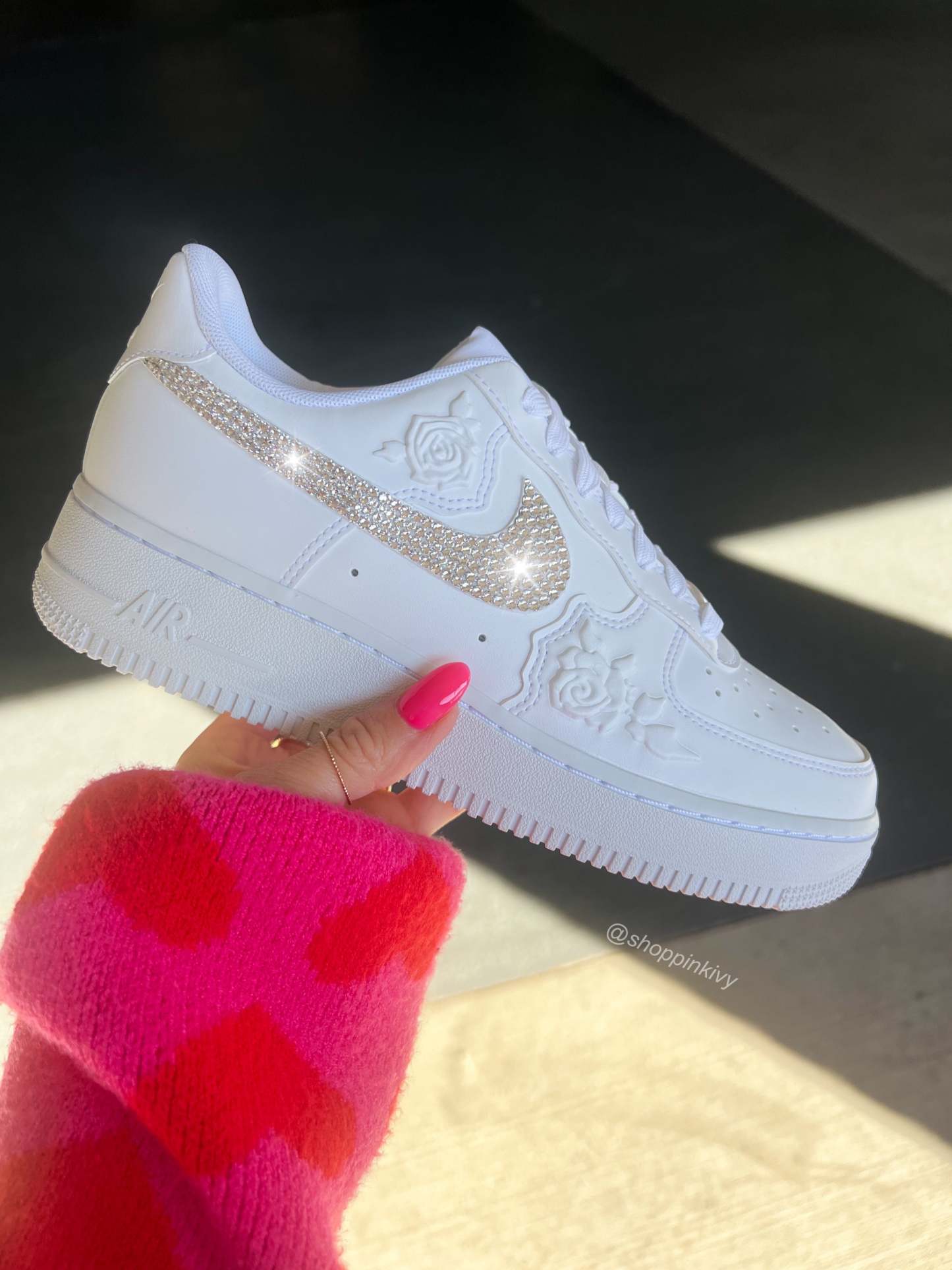 White Roses Swarovski Nike Air Force 1 ST