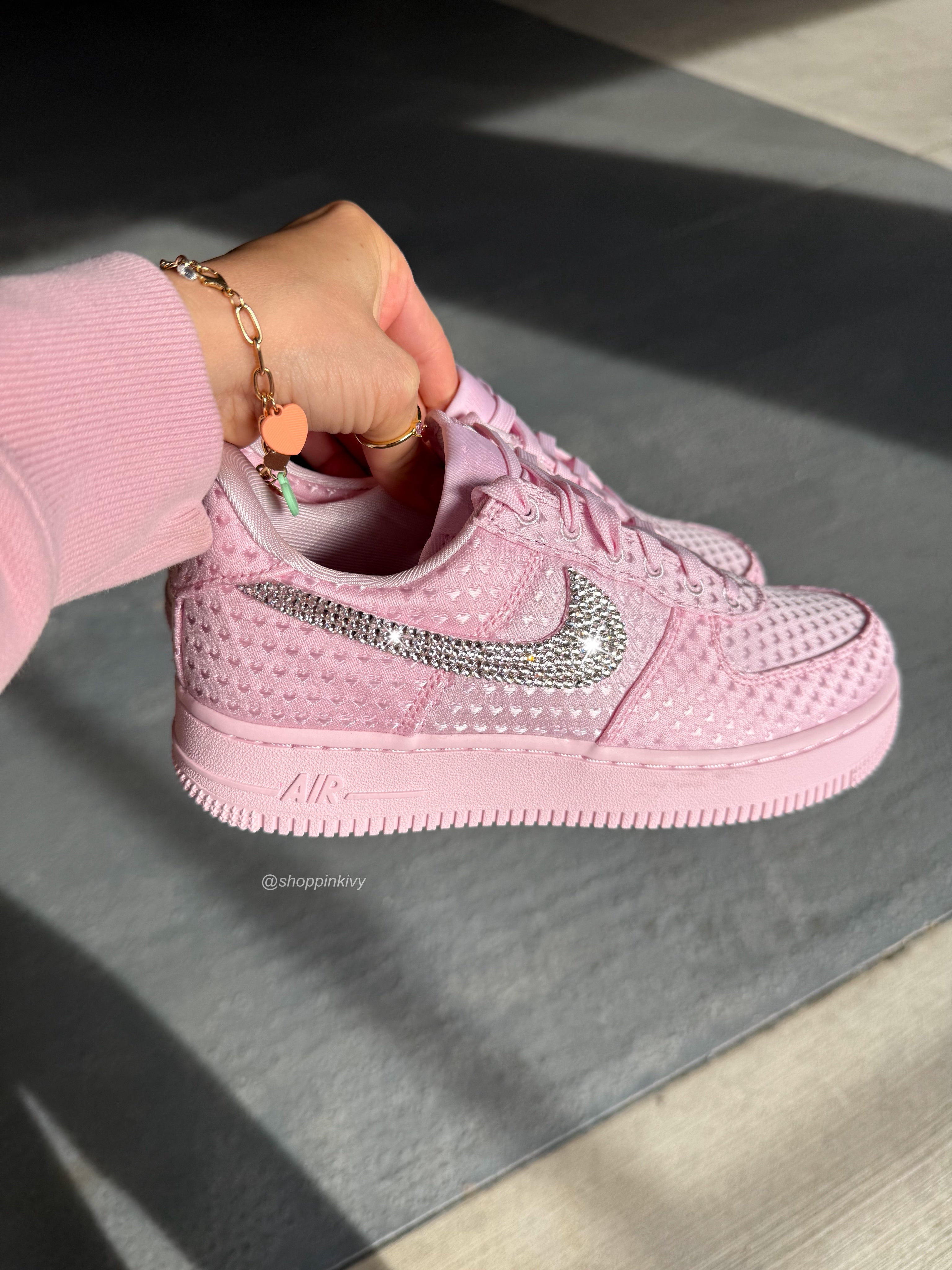 Special Edition Valentine’s Pink Hearts Swarovski Nike Air Force 1