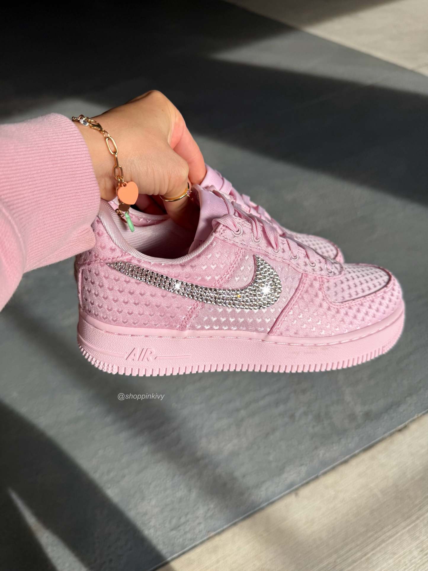 Special Edition Valentine’s Pink Hearts Swarovski Nike Air Force 1