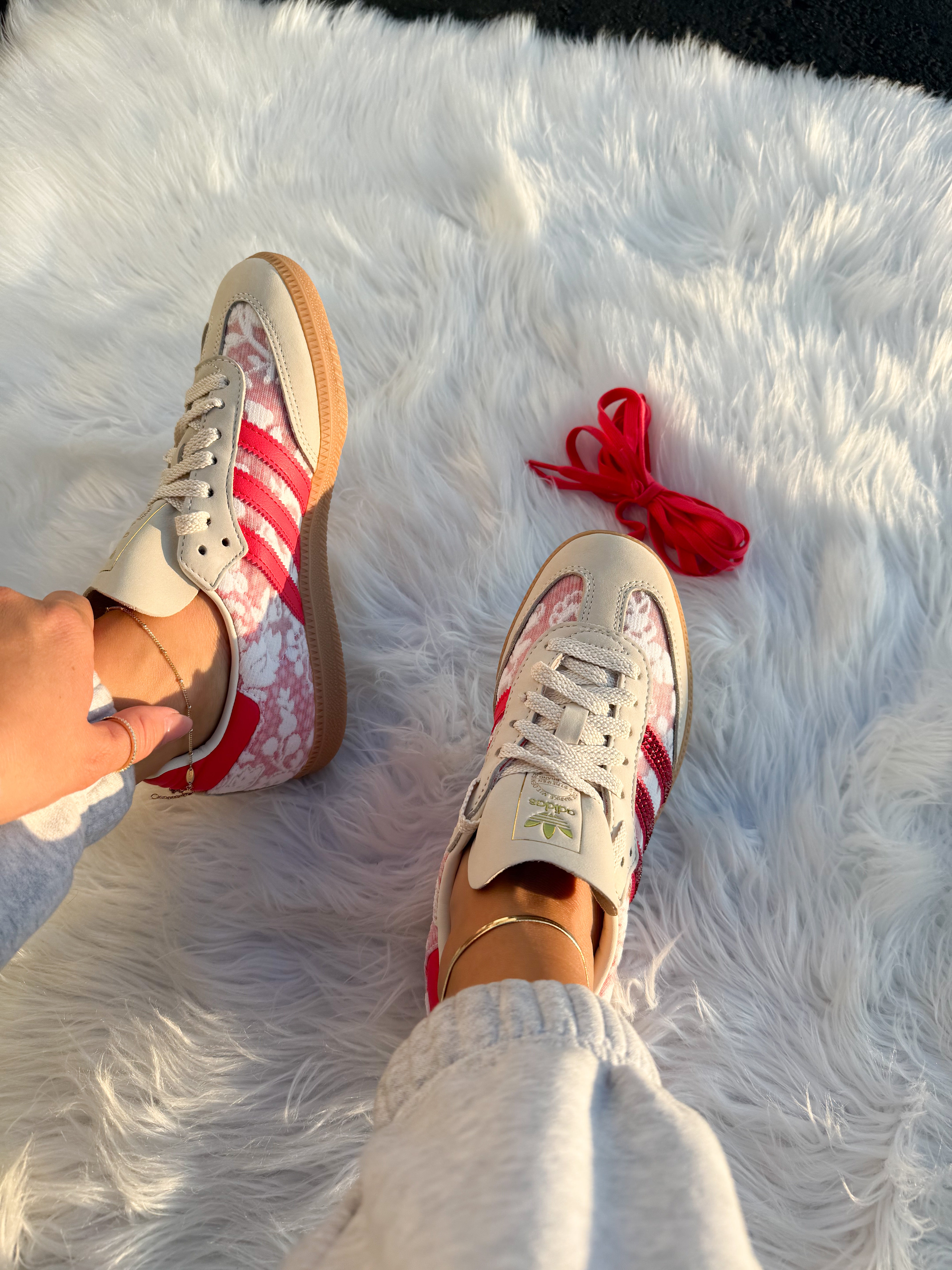 Lace Red Swarovski Adidas Original Samba OG