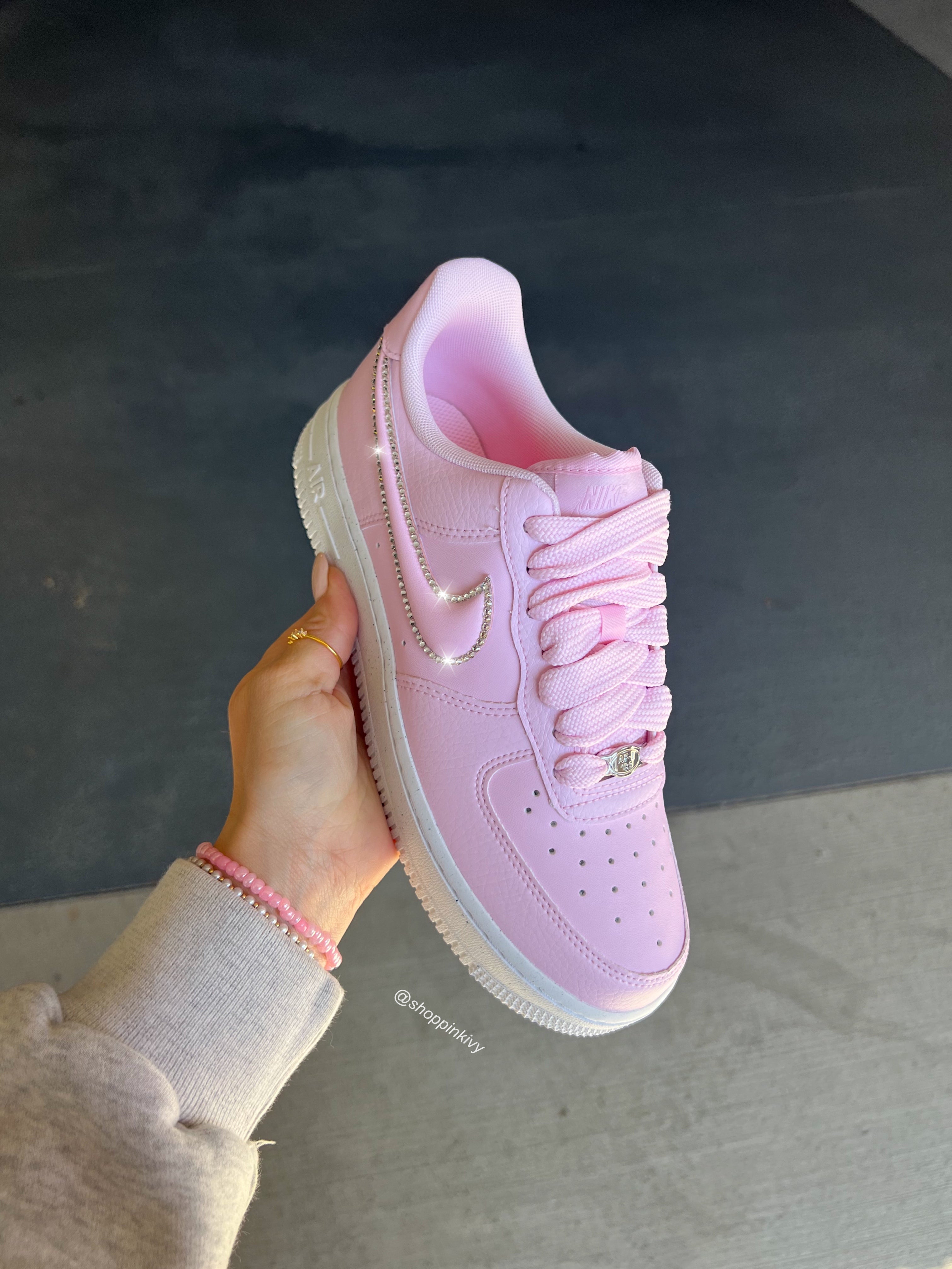 Pink Swarovski Outlined Nike Air Force 1