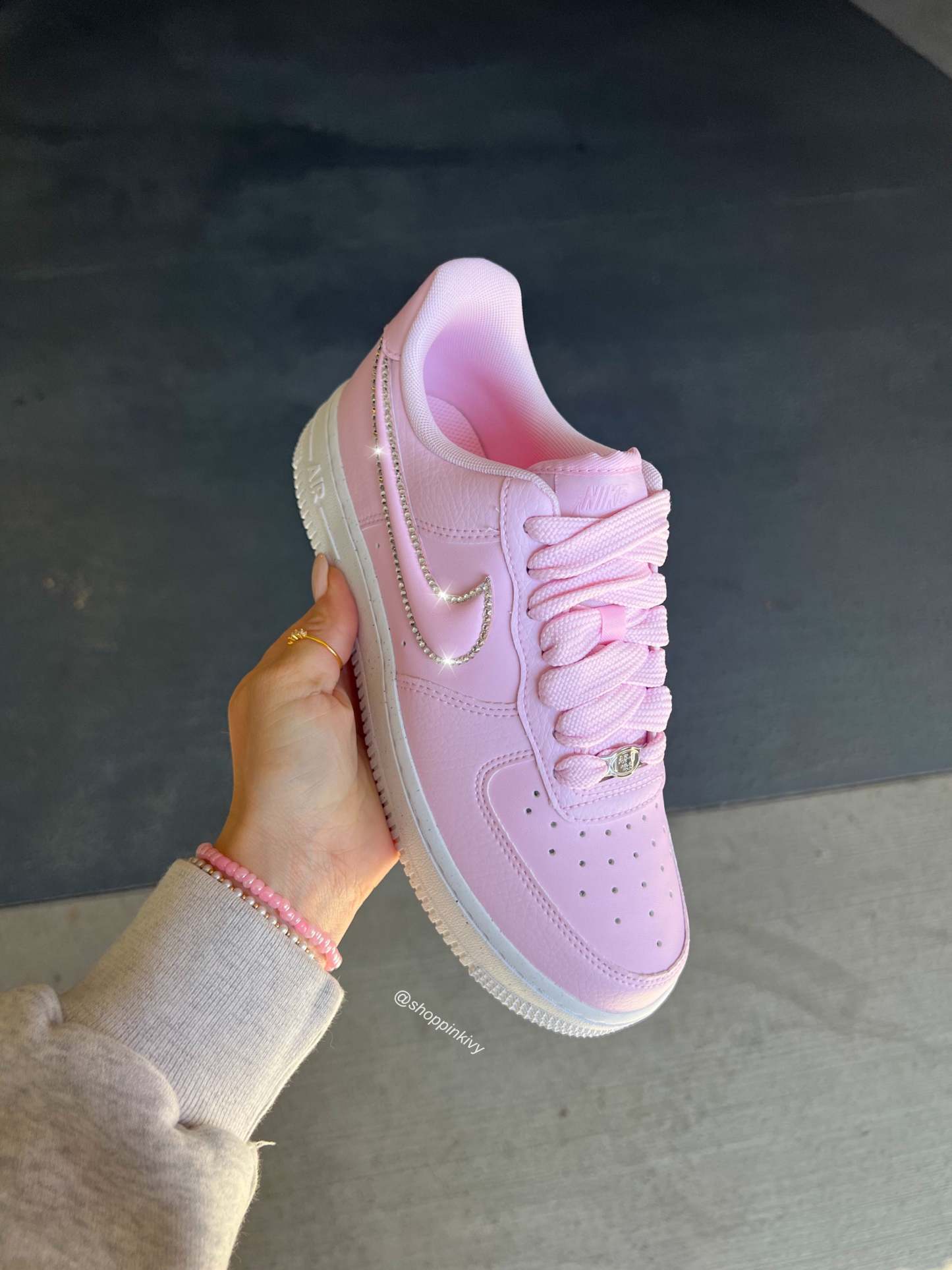 Pink Swarovski Outlined Nike Air Force 1