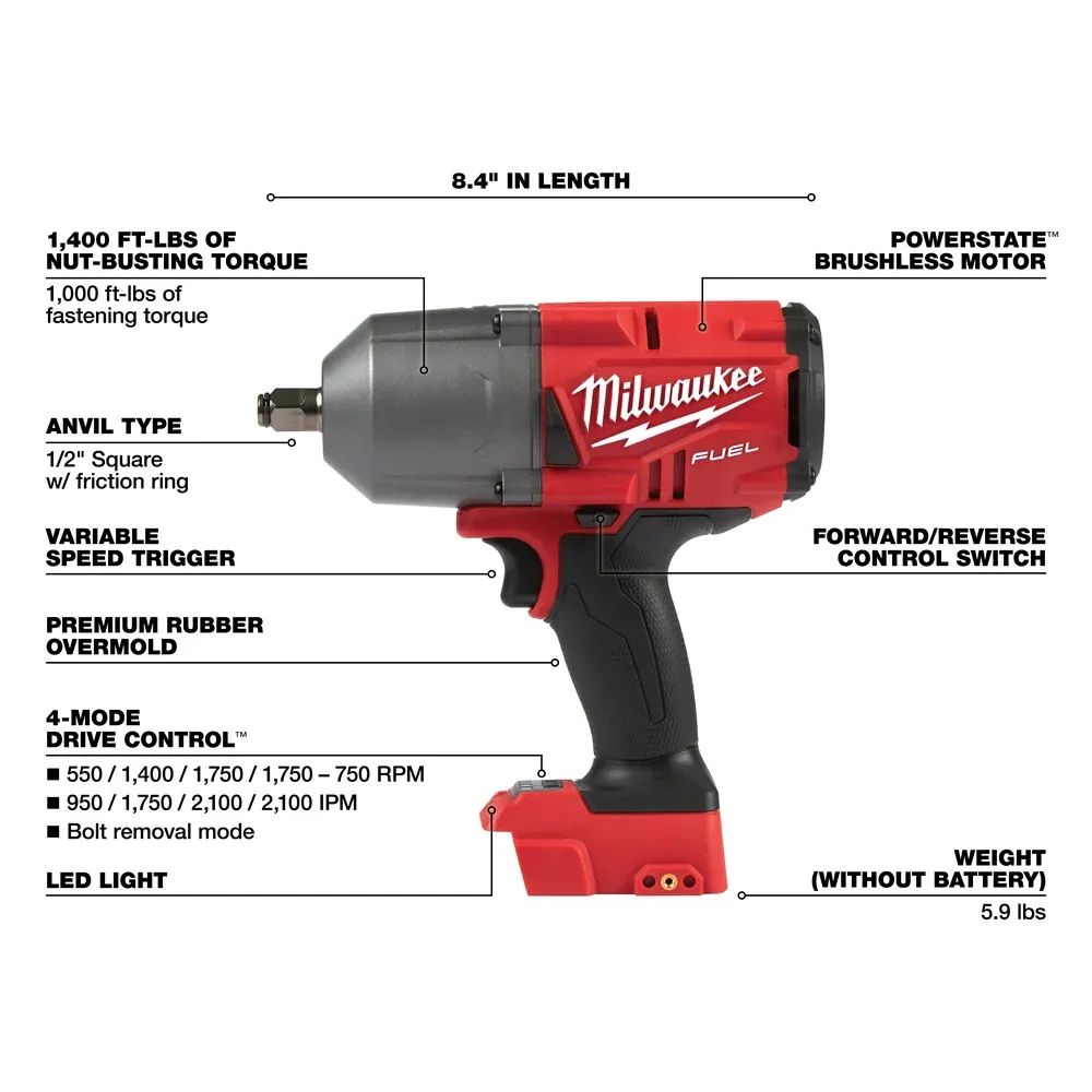 3697-22HTIW M18 FUEL 18V 2 Piece Combo Kit w/1/2" Li-Ion Impact Wrench