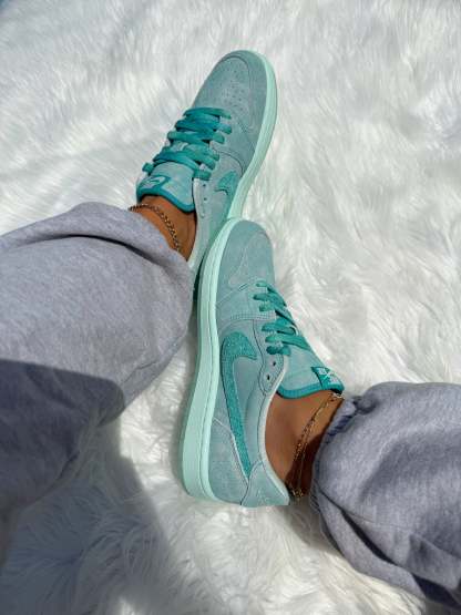 Special Edition Aqua Swarovski Women’s Air Jordan 1 Retro OG Low Shoes