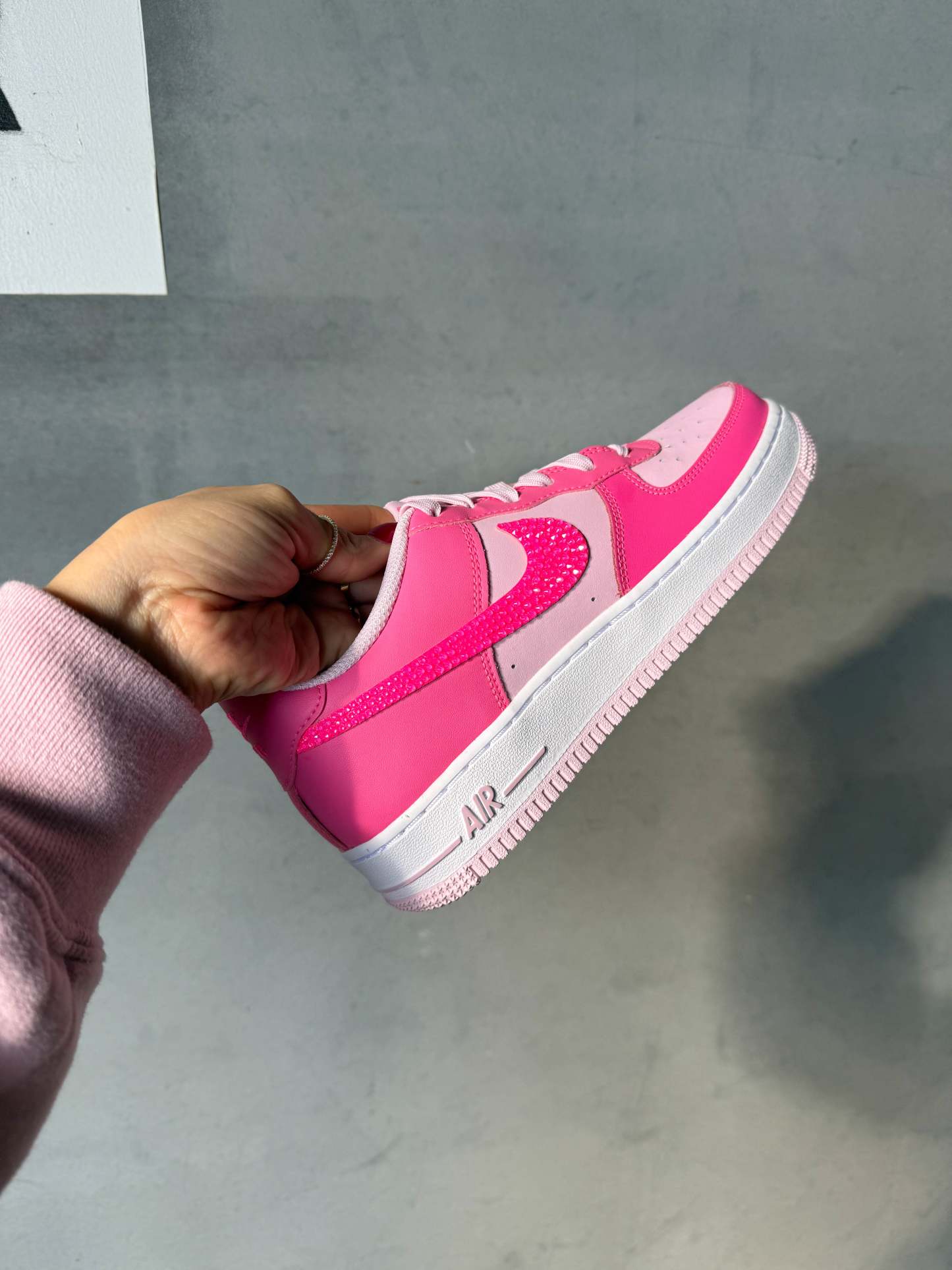 Bubblegum Pink Swarovski Women’s Air Force 1 Low Shoes