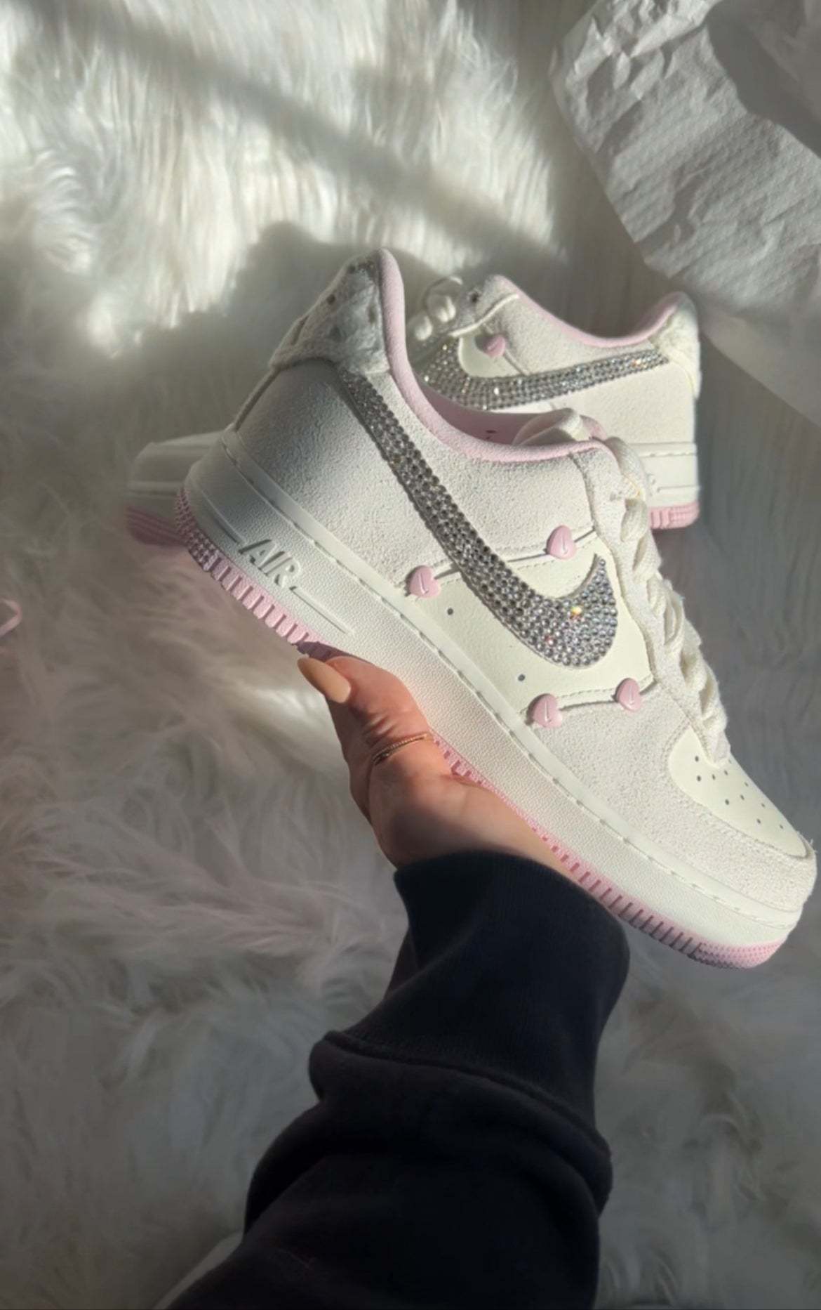 SIZE 7.5 Special Edition💕 Swarovski Womens Nike Air Force 1