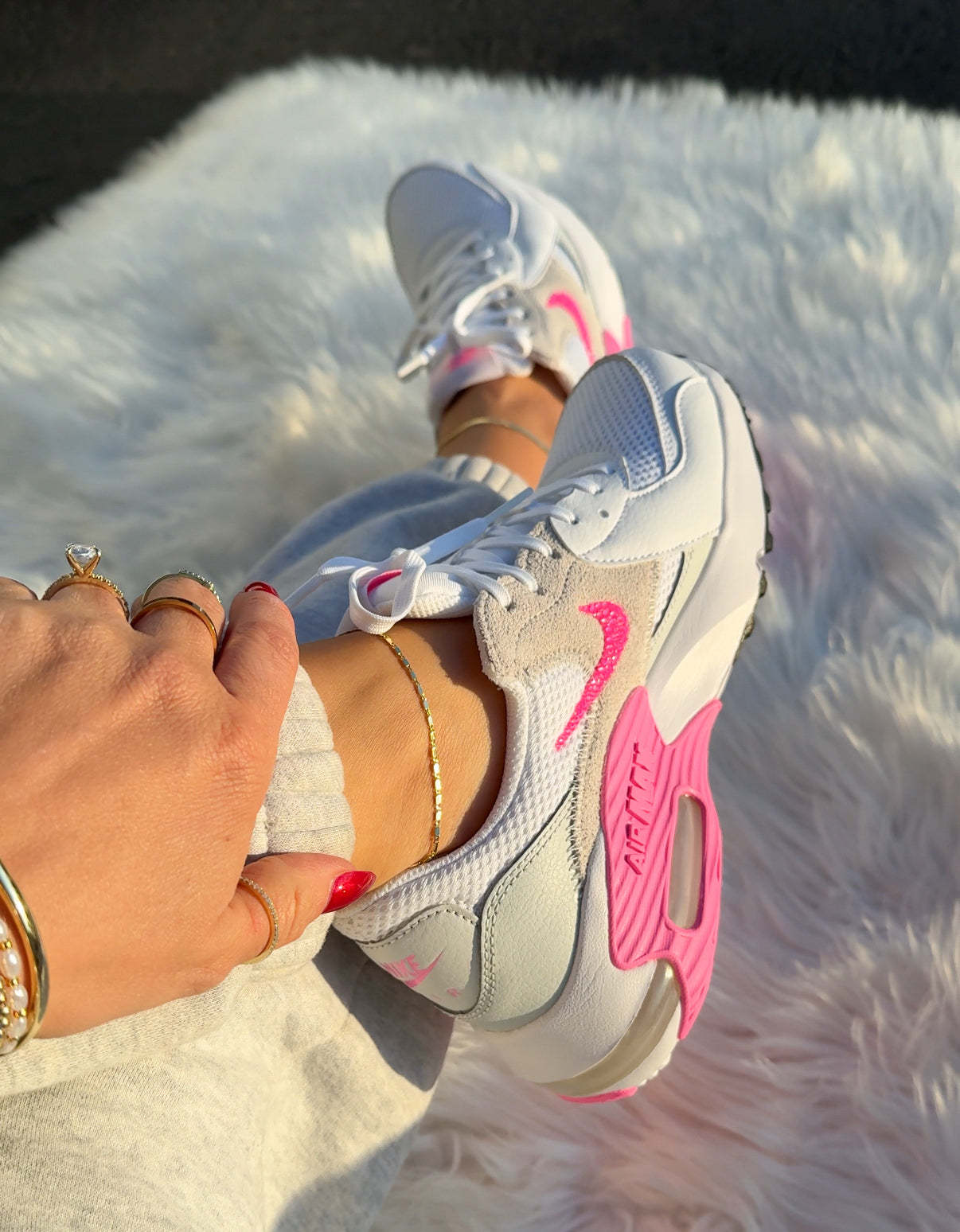 NEW White Pink Nike Swarovski Womens Nike Air Max