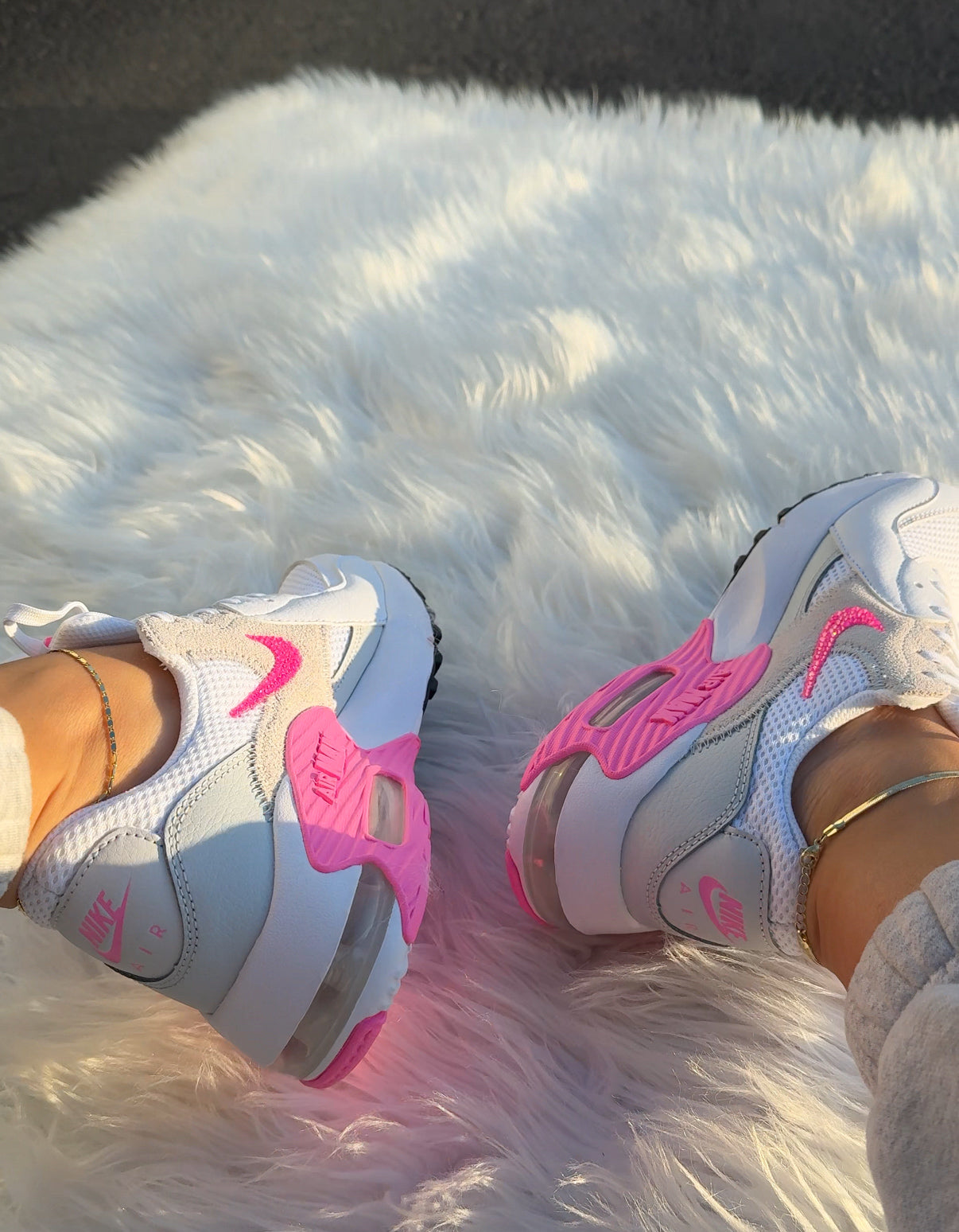 NEW White Pink Nike Swarovski Womens Nike Air Max
