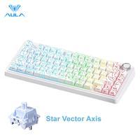 AULA F75 Pro Mechanical Keyboard RGB Backlit 2.4G Wireless Bluetooth Hot