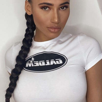 White Pattern Print T-Shirt