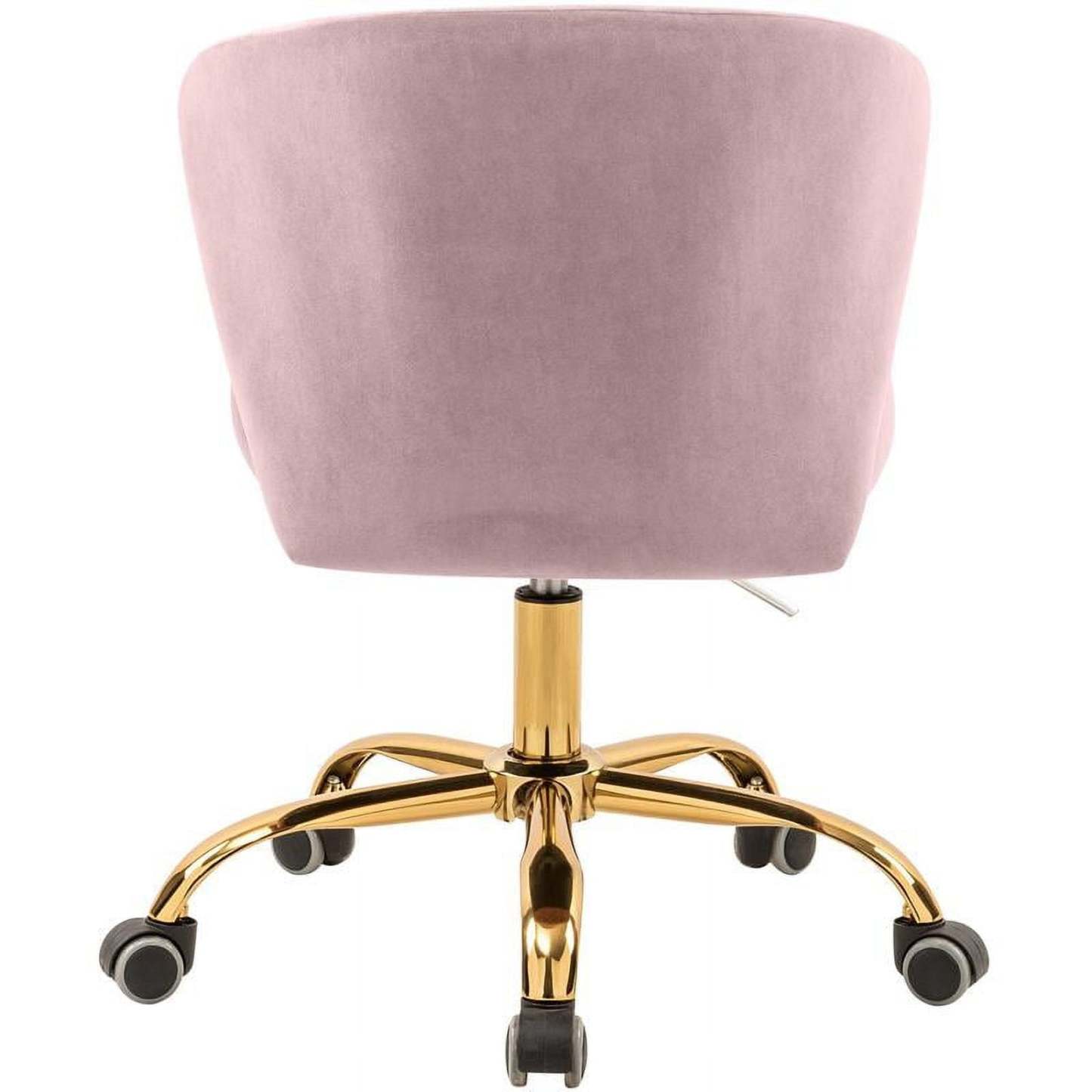 Meridian Furniture Finley Swivel Adjustable Black Velvet and Chrome Office Chair