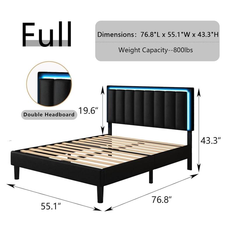 HOMBCK Led Bed Frame