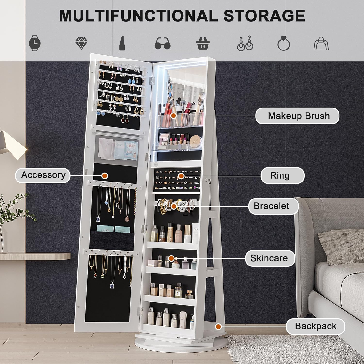 Revolving Jewelry Cabinet