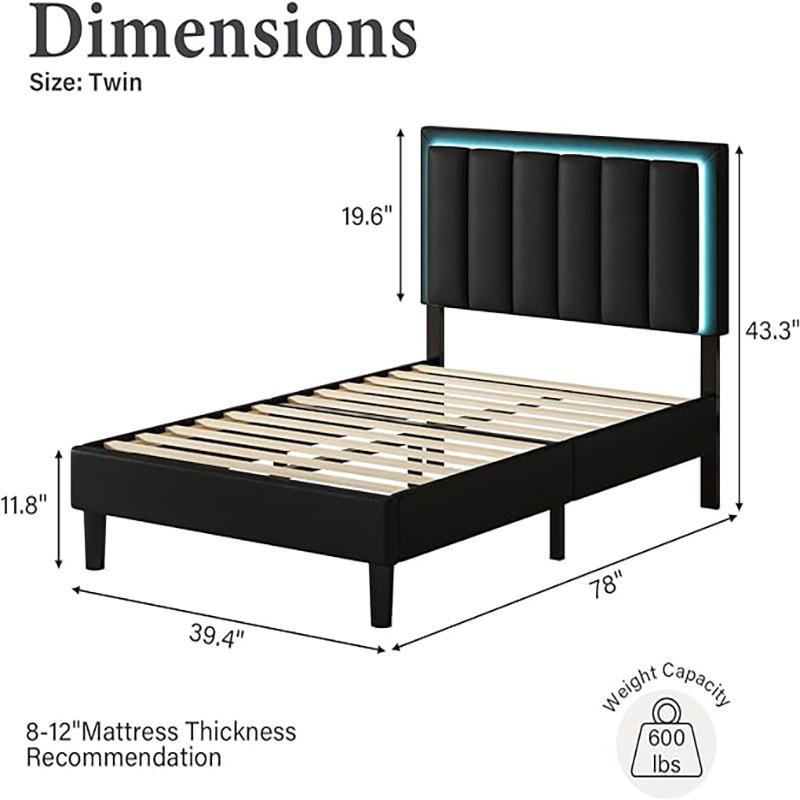 HOMBCK Led Bed Frame