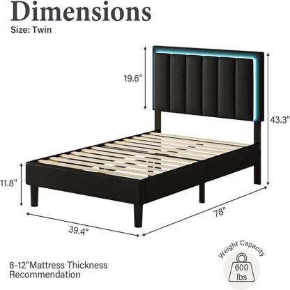 HOMBCK Led Bed Frame