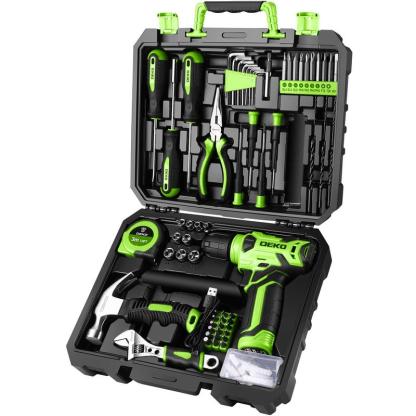 DEKO 8V Cordless Drill Set – 126-Piece Home Tool Kit With Storage Case