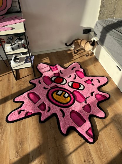 custom fluffy pink melting tufted 3d rug carpet
