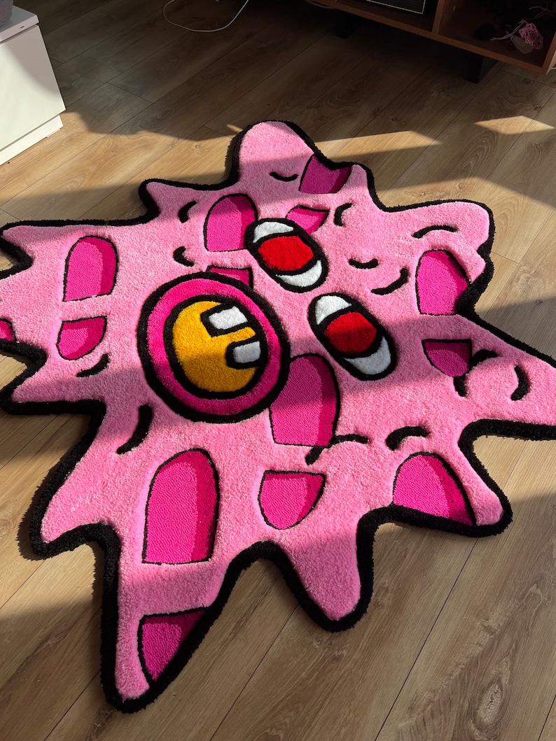 custom fluffy pink melting tufted 3d rug carpet