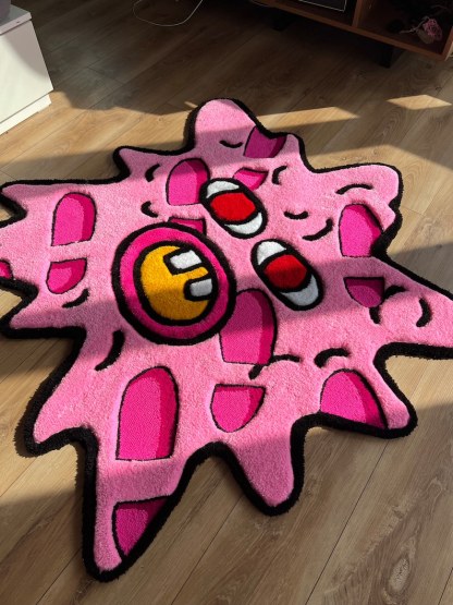 custom fluffy pink melting tufted 3d rug carpet