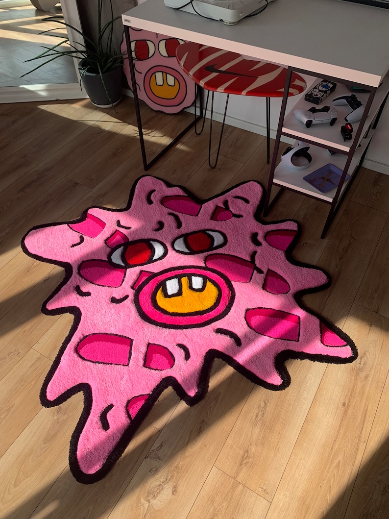 custom fluffy pink melting tufted 3d rug carpet