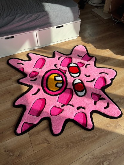 custom fluffy pink melting tufted 3d rug carpet