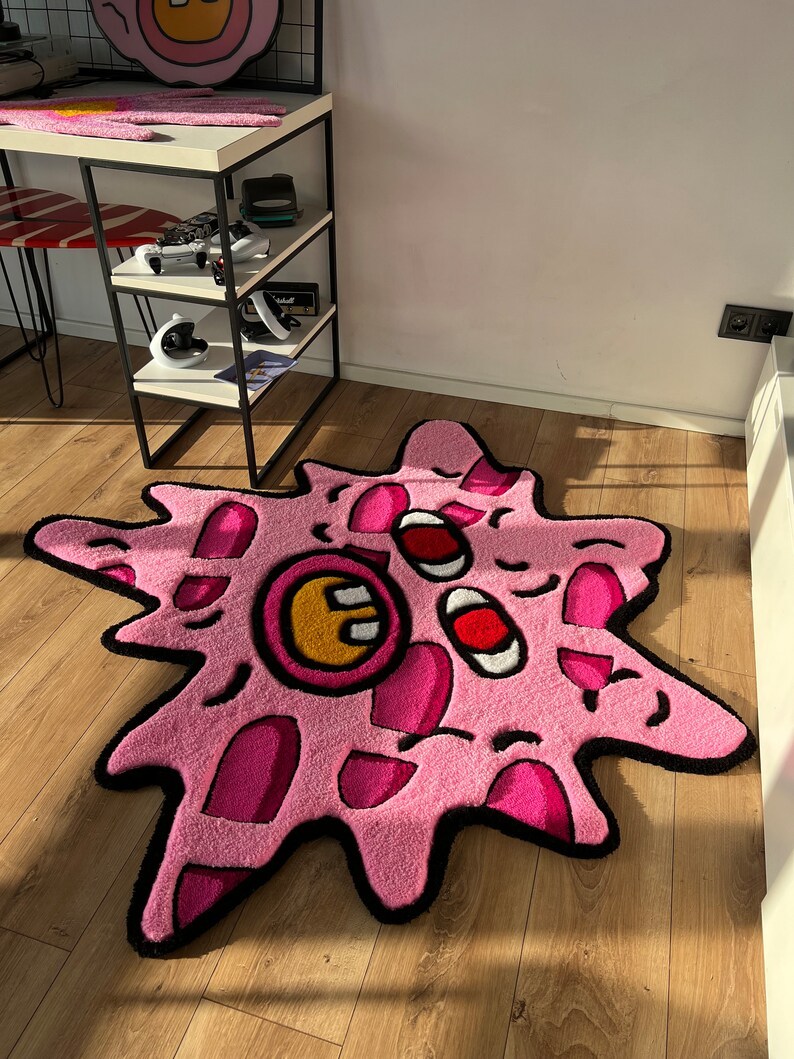 custom fluffy pink melting tufted 3d rug carpet